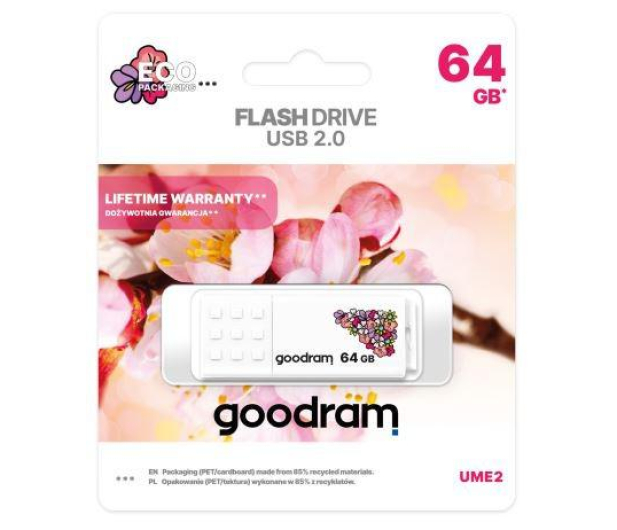 GOODRAM 64GB UME2 odczyt 20MB/s USB 2.0 spring white - 1123108 - zdjęcie 2